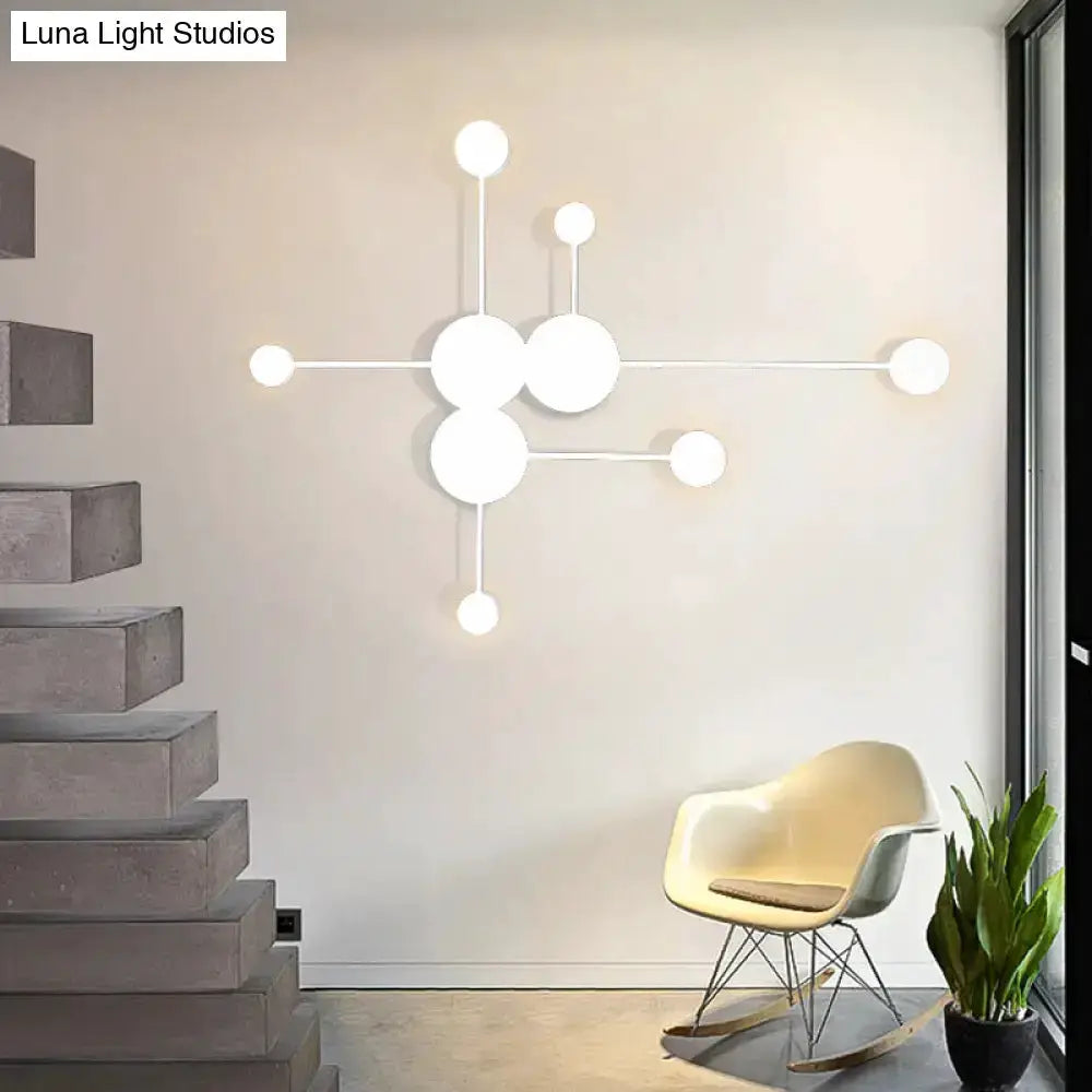 Modern black and white geometric wall sconce with globe bulbs for living room Decorbites on Tampa Home & Garden Store
