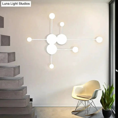 Modern black and white geometric wall sconce with globe bulbs for living room Decorbites on Tampa Home & Garden Store