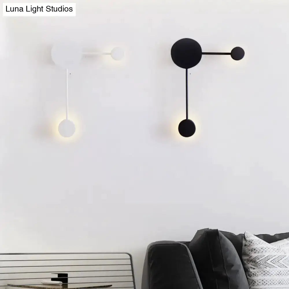 Modern black & white geometric wall sconce pair with circular end caps Decorbites on Tampa Home & Garden Store