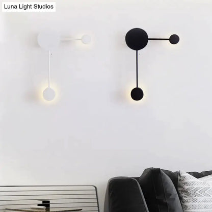 Modern black & white geometric wall sconce pair with circular end caps Decorbites on Tampa Home & Garden Store