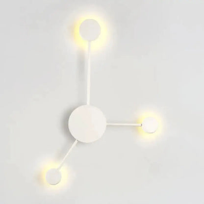 Modern white geometric wall sconce with three radiating arms by Decorbites on Tampa Home & Garden Store