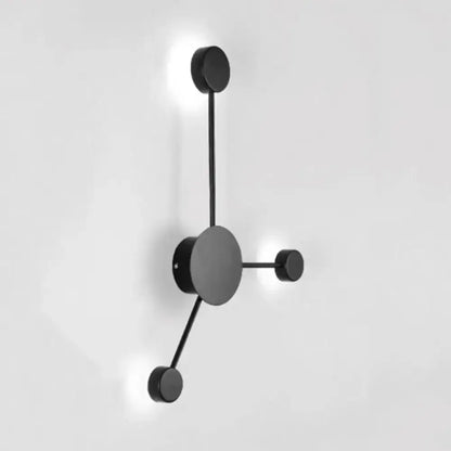 Geometric wall sconce modern black and white with circular discs and angled arm by Decorbites on Tampa Home & Garden Store