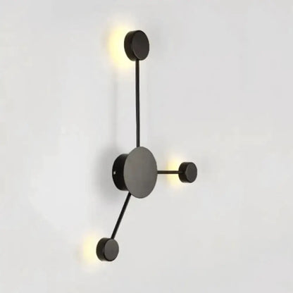 Geometric black wall sconce with circular disc accents, Decorbites lighting on Tampa Home & Garden Store
