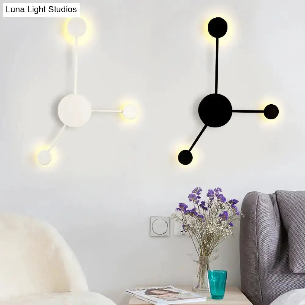 Geometric wall sconce pair, black and white, Decorbites LED halos on Tampa Home & Garden Store
