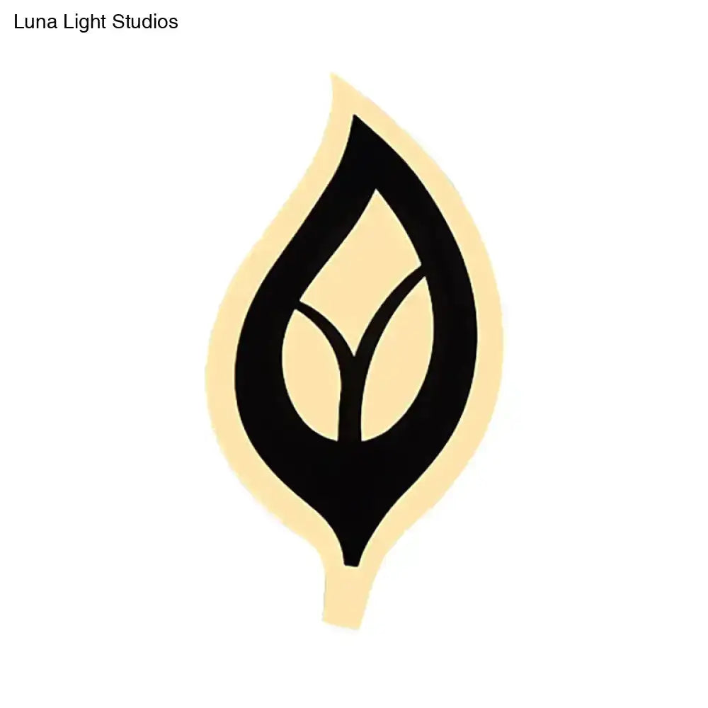 Modern Black and White Leaf Sconce Light