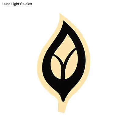 Modern Black and White Leaf Sconce Light