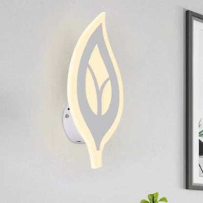 Modern Black and White Leaf Sconce Light