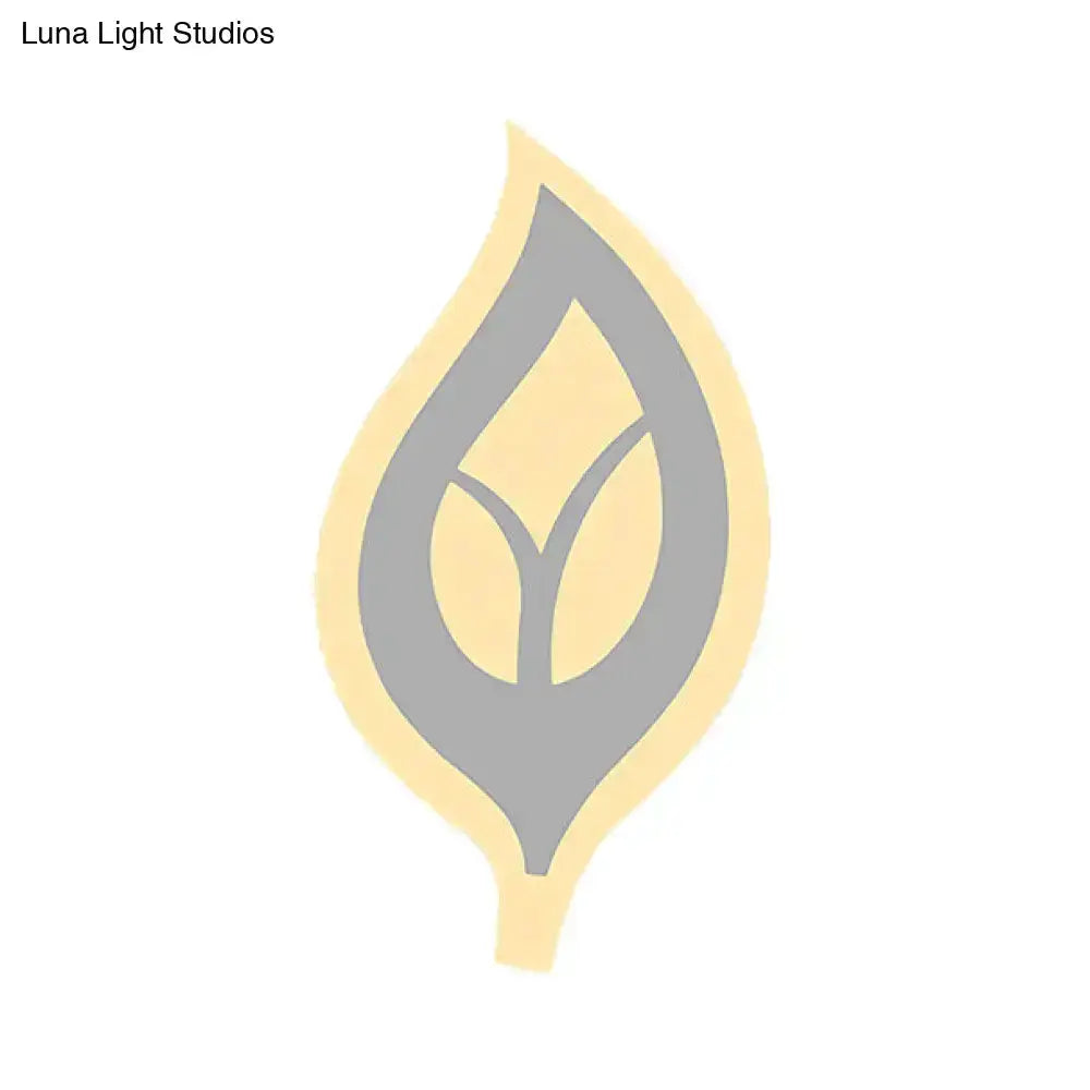 Modern Black and White Leaf Sconce Light