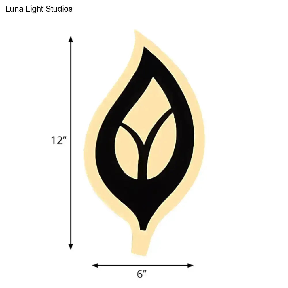 Modern Black and White Leaf Sconce Light