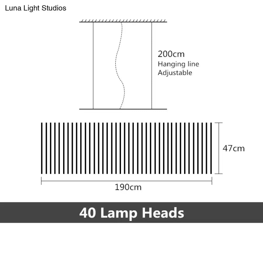 Modern black & white LED chandelier pendant light with 40 lamp heads, 190cm long Decorbites on Tampa Home & Garden Store