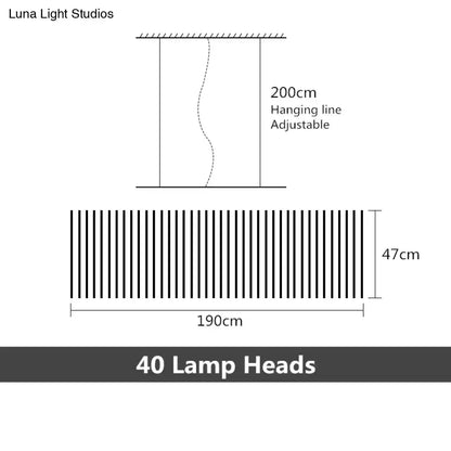 Modern black & white LED chandelier pendant light with 40 lamp heads, 190cm long Decorbites on Tampa Home & Garden Store