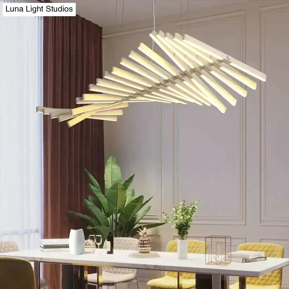 Modern black & white LED chandelier pendant light with stacked bars by Decorbites on Tampa Home & Garden Store