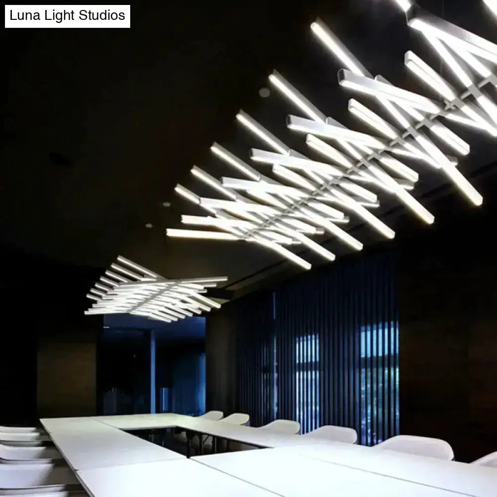 Modern black and white LED chandelier pendant light with white tubes by Decorbites on Tampa Home & Garden Store