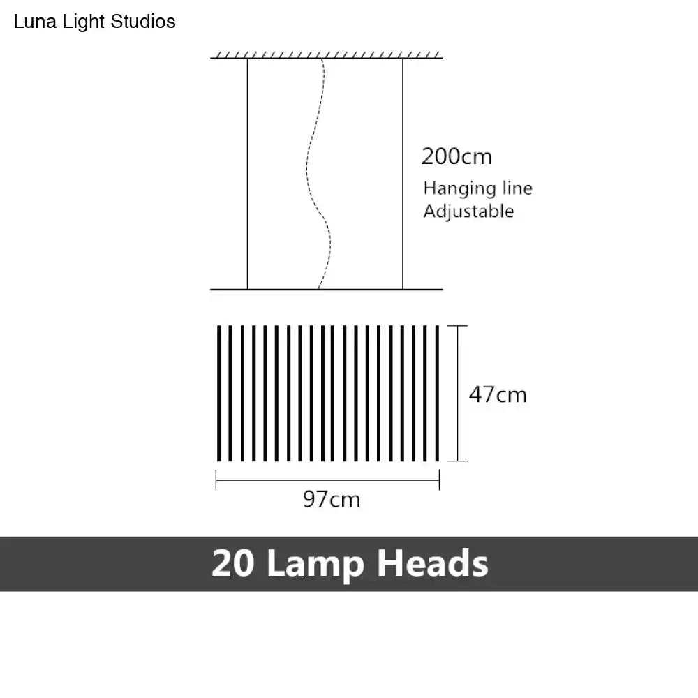 Decorbites black & white LED chandelier with 20 lamp heads; living pendant, 97 cm wide on Tampa Home & Garden Store
