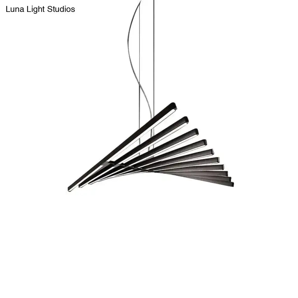 Modern black LED chandelier pendant light with curved slim arms Decorbites on Tampa Home & Garden Store