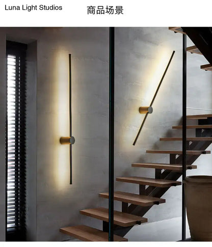Wall sconces, Decorbites black and white LED metal, set of 2, mounted by staircase glass wall on Tampa Home & Garden Store