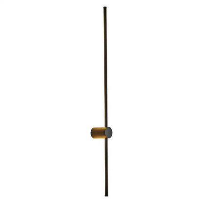Modern black LED metal wall sconce with vertical bar and brass mounting by Decorbites on Tampa Home & Garden Store