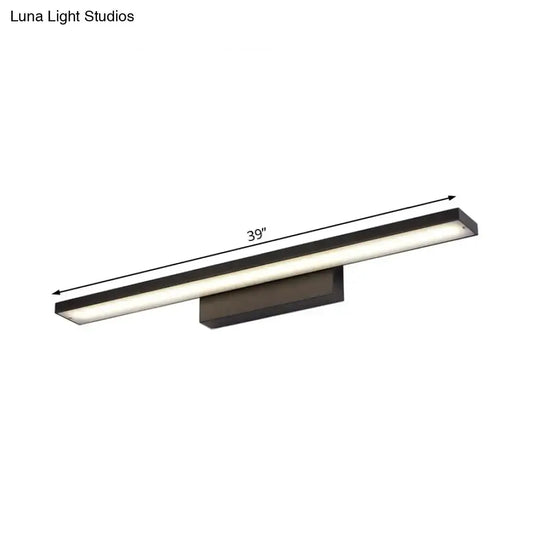 Decorbites 39-inch black & white LED vanity lamp with rectangular mount on Tampa Home & Garden Store