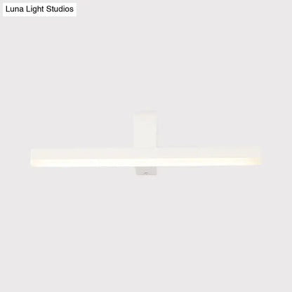 White metal bathroom sconce with horizontal bar and central mount Decorbites on Tampa Home & Garden Store