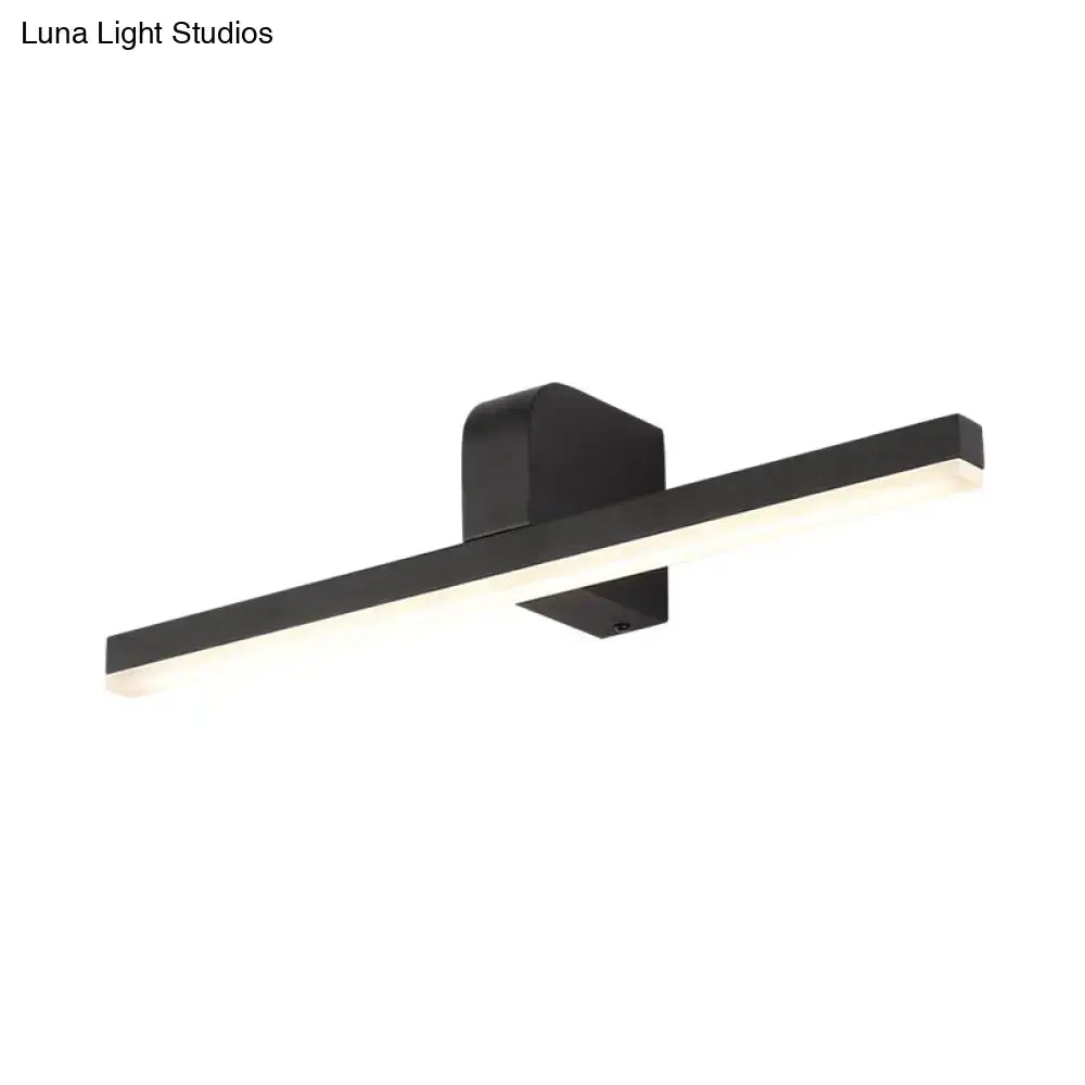 Black metal bathroom sconce by Decorbites with slim horizontal bar wall mount on Tampa Home & Garden Store