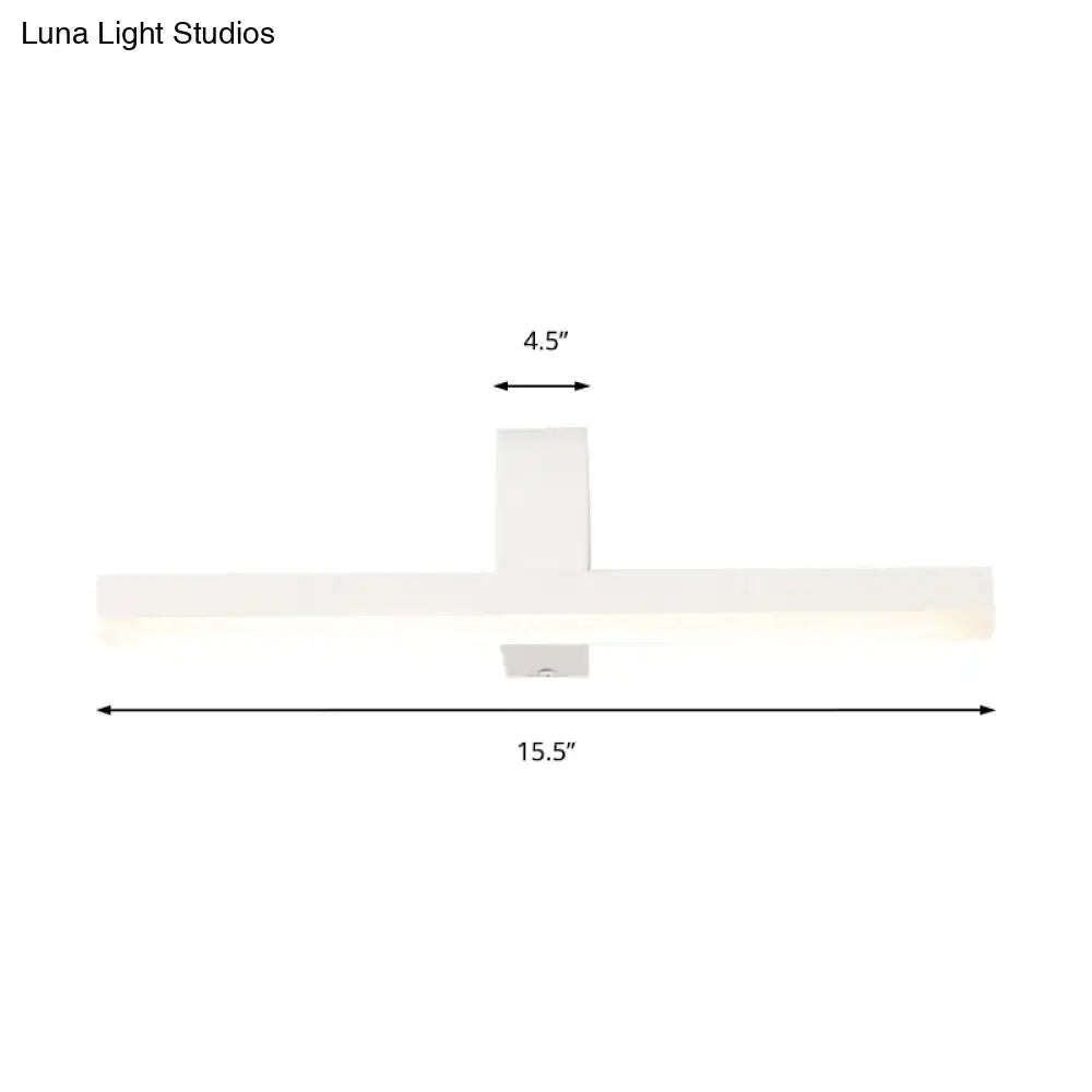 Metal modern vanity light white finish by Decorbites, 15.5 in wide x 4.5 in tall on Tampa Home & Garden Store