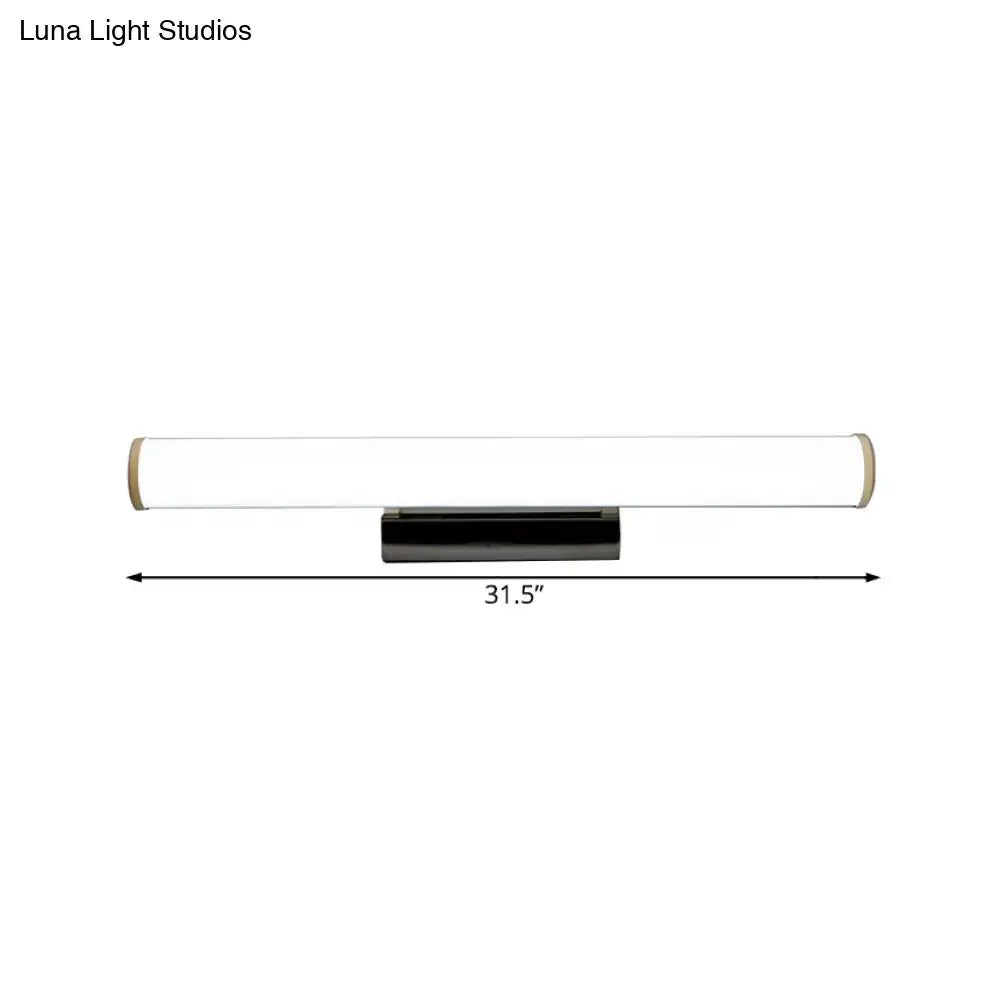 LED vanity light sconce with white diffuser, black base and brass ends Decorbites 31.5in on Tampa Home & Garden Store