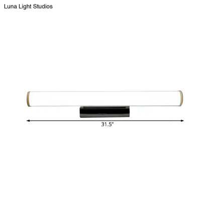LED vanity light sconce with white diffuser, black base and brass ends Decorbites 31.5in on Tampa Home & Garden Store
