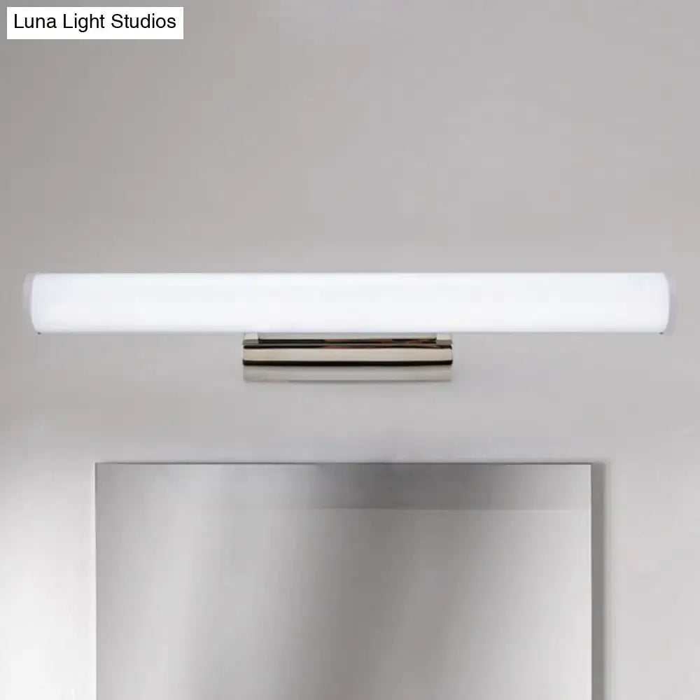 Modern white LED vanity light sconce with brass mount over bathroom mirror Decorbites on Tampa Home & Garden Store