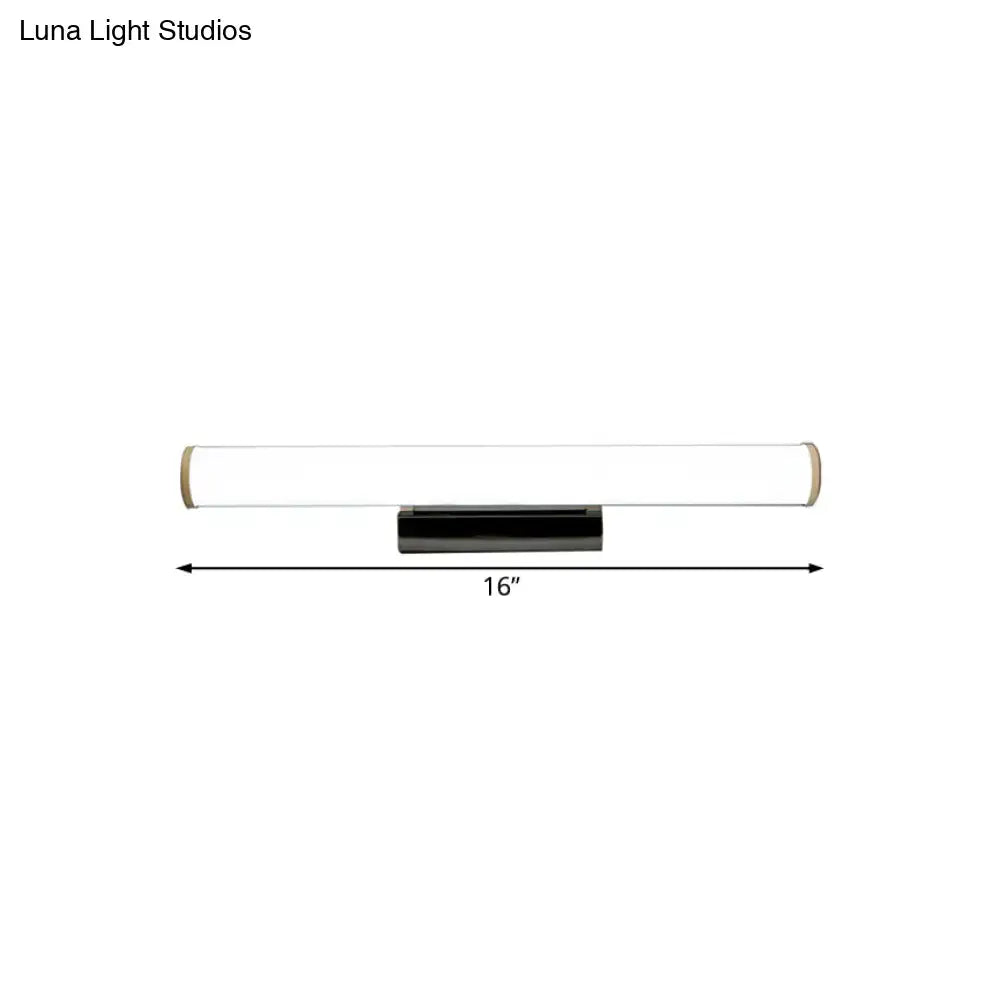 Decorbites LED vanity light sconce, black & white bar with gold ends, 16in wide on Tampa Home & Garden Store