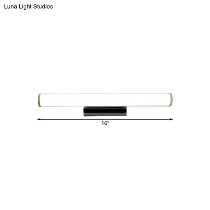 Decorbites LED vanity light sconce, black & white bar with gold ends, 16in wide on Tampa Home & Garden Store