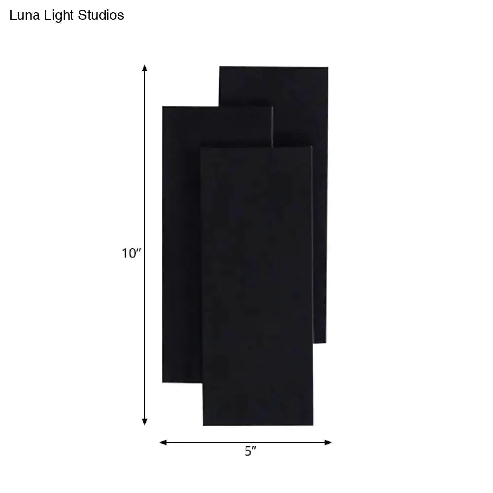 Decorbites modern black LED wall lamp three-panel sconce with stacked rectangular plates on Tampa Home & Garden Store