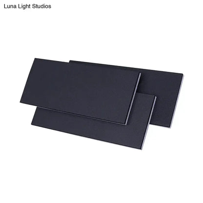 Modern black LED wall lamp with 3-panel overlapping rectangular design for bedroom Decorbites on Tampa Home & Garden Store