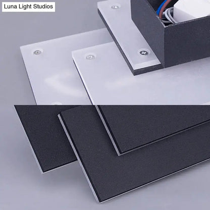 LED wall lamp Decorbites modern black and white with layered metal frame 5in height on Tampa Home & Garden Store