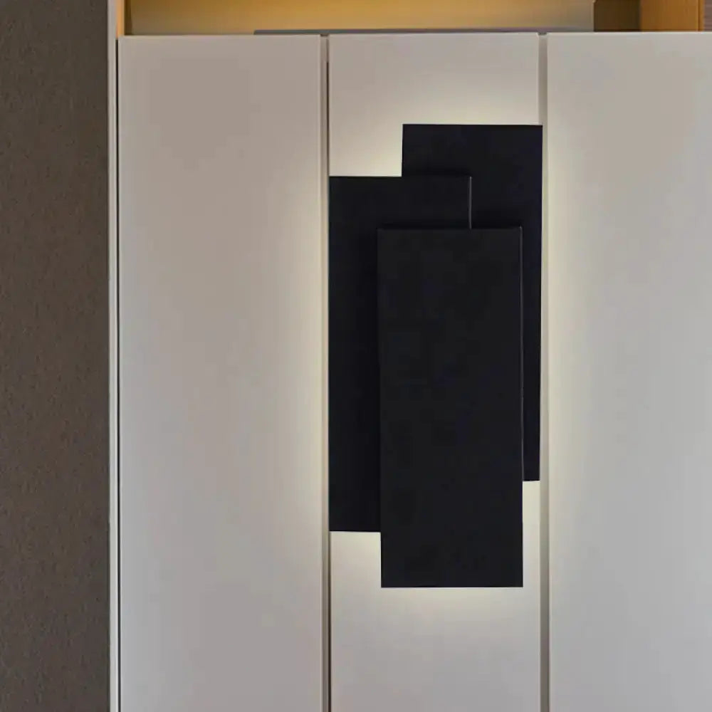Decorbites black & white LED wall lamp bedroom fixture with vertical panels height 5in on Tampa Home & Garden Store
