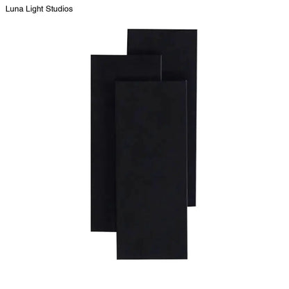Modern black LED wall lamp bedroom fixture by Decorbites with stacked rectangular panels on Tampa Home & Garden Store