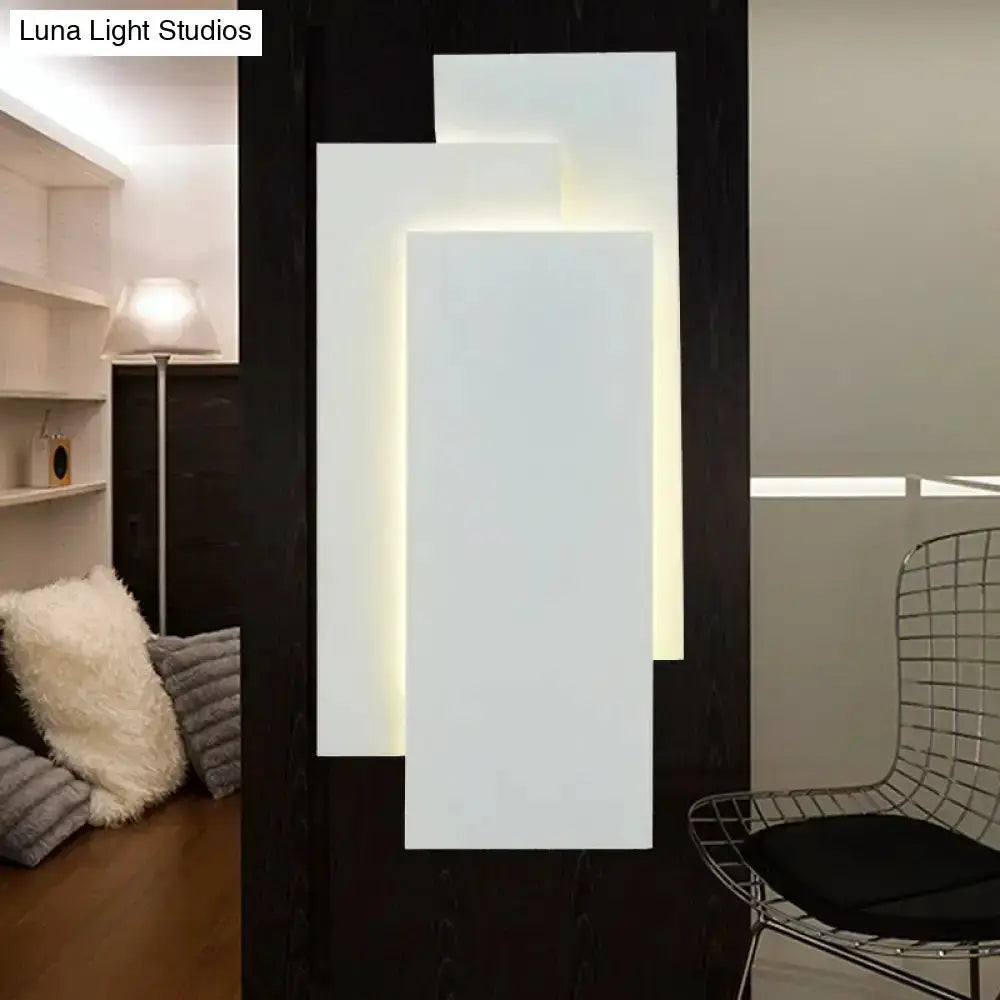 LED wall lamp by Decorbites modern black and white bedroom fixture with stacked panels backlit on Tampa Home & Garden Store