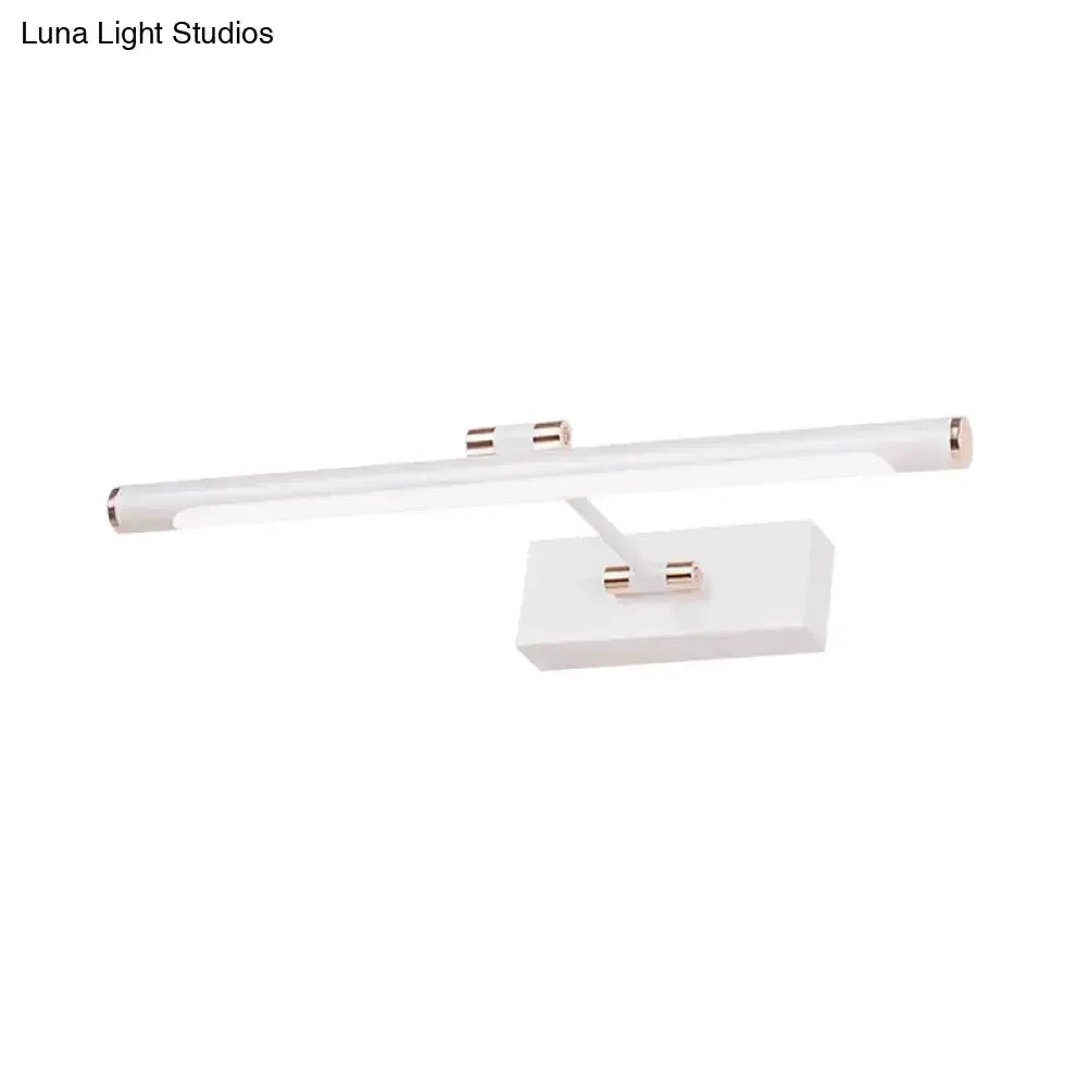18-inch white LED bathroom wall sconce with gold-tone fittings by Decorbites on Tampa Home & Garden Store