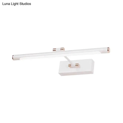 18-inch white LED bathroom wall sconce with gold-tone fittings by Decorbites on Tampa Home & Garden Store