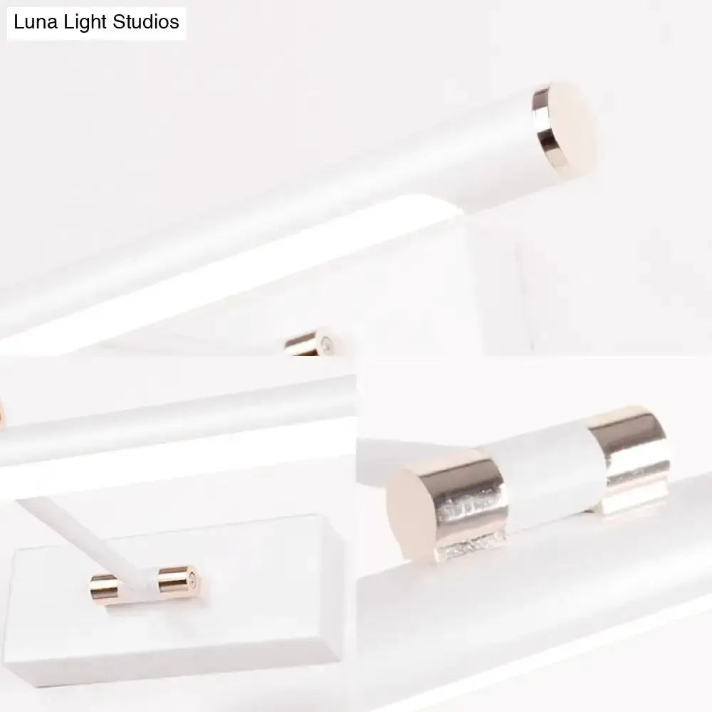 Modern black and white LED wall sconce 18 in bathroom fixture Decorbites tube with end caps on Tampa Home & Garden Store