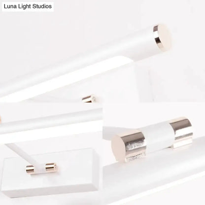 Modern black and white LED wall sconce 18 in bathroom fixture Decorbites tube with end caps on Tampa Home & Garden Store