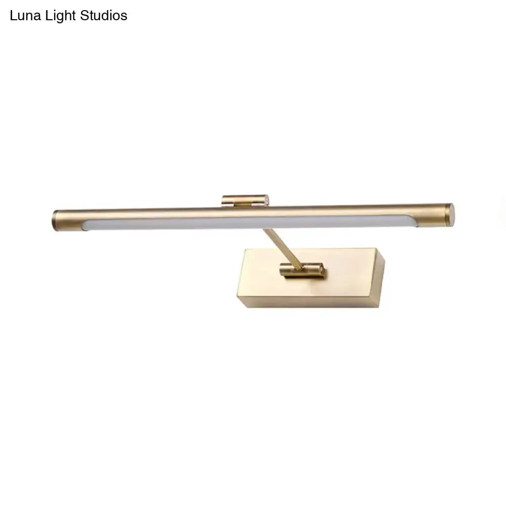 Decorbites brass LED wall sconce with an 18-inch horizontal light bar for bathroom on Tampa Home & Garden Store