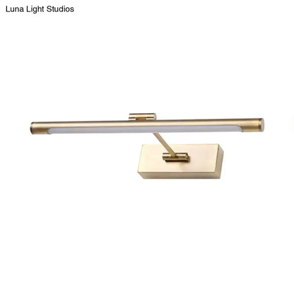 Decorbites brass LED wall sconce with an 18-inch horizontal light bar for bathroom on Tampa Home & Garden Store