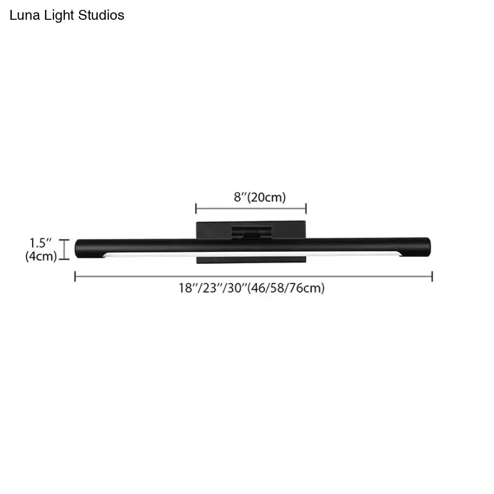 LED bathroom wall sconce modern black and white 18-inch fixture Decorbites on Tampa Home & Garden Store