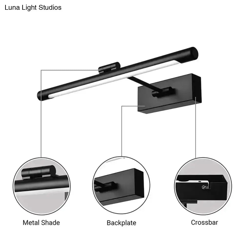 Decorbites black and white LED bathroom wall sconce 18-inch fixture with black bar light on Tampa Home & Garden Store