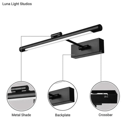 Decorbites black and white LED bathroom wall sconce 18-inch fixture with black bar light on Tampa Home & Garden Store