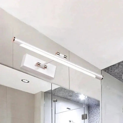 Modern black and white LED bathroom wall sconce, 18-inch bar light over mirror on Tampa Home & Garden Store