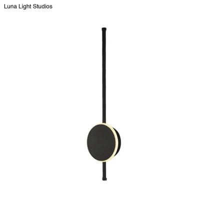 White LED Natural Tone Wall Sconce by Decorbites, black metal with round disc on Tampa Home & Garden Store