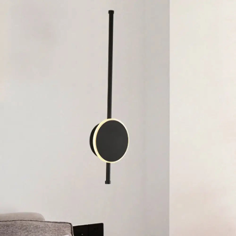 White LED Natural Tone Wall Sconce by Decorbites with black vertical mount and disk on Tampa Home & Garden Store