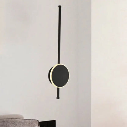 White LED Natural Tone Wall Sconce by Decorbites with black vertical mount and disk on Tampa Home & Garden Store