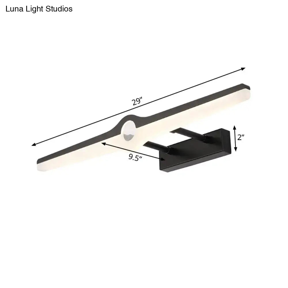 Black modern wall light with aluminum acrylic build, 29in long, Decorbites on Tampa Home & Garden Store